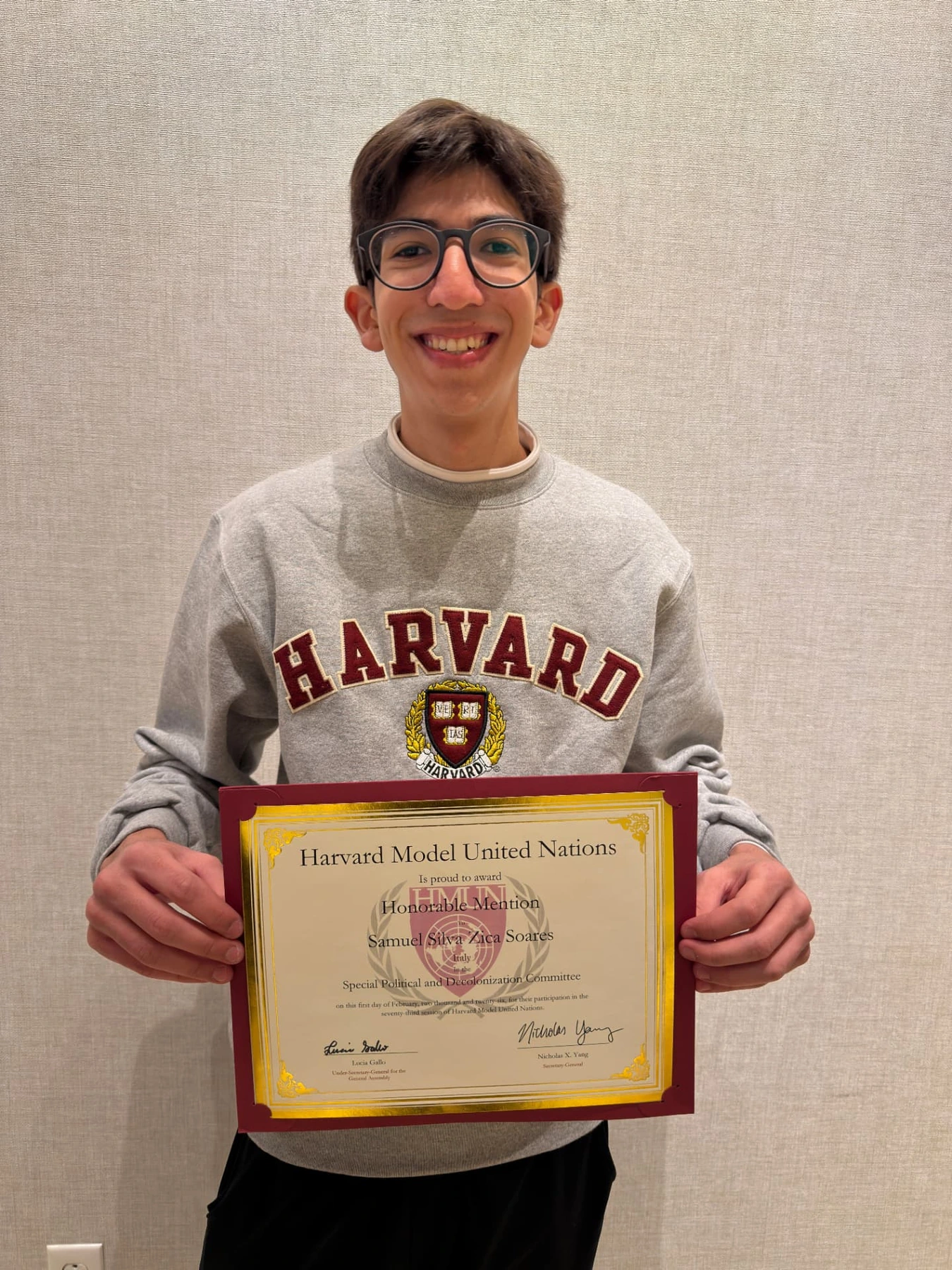 Mentorado premiado na Harvard Model United Nations.