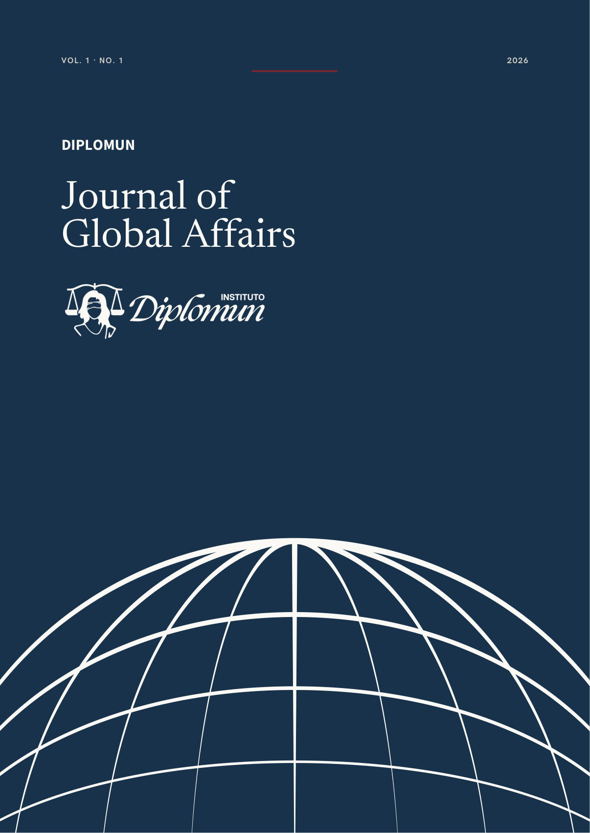 Capa da Revista Diplomun de Assuntos Globais, Volume I, 2026.